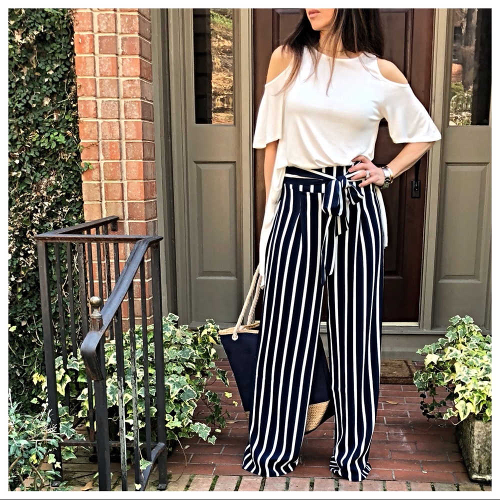 ✨LAST ONE✨Wide leg striped palazzo pants - Picture 3 of 8